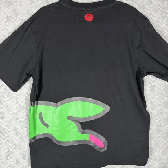 Ice Cream Running Dog Tee Mens L Black Neon Green Pink Streetwear Pharrell BBC - Picture 2 of 6